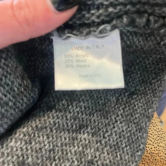 Luxury alpaca Twins made in Italy alpaca blend sweater blue Roman - Picture 3 of 3